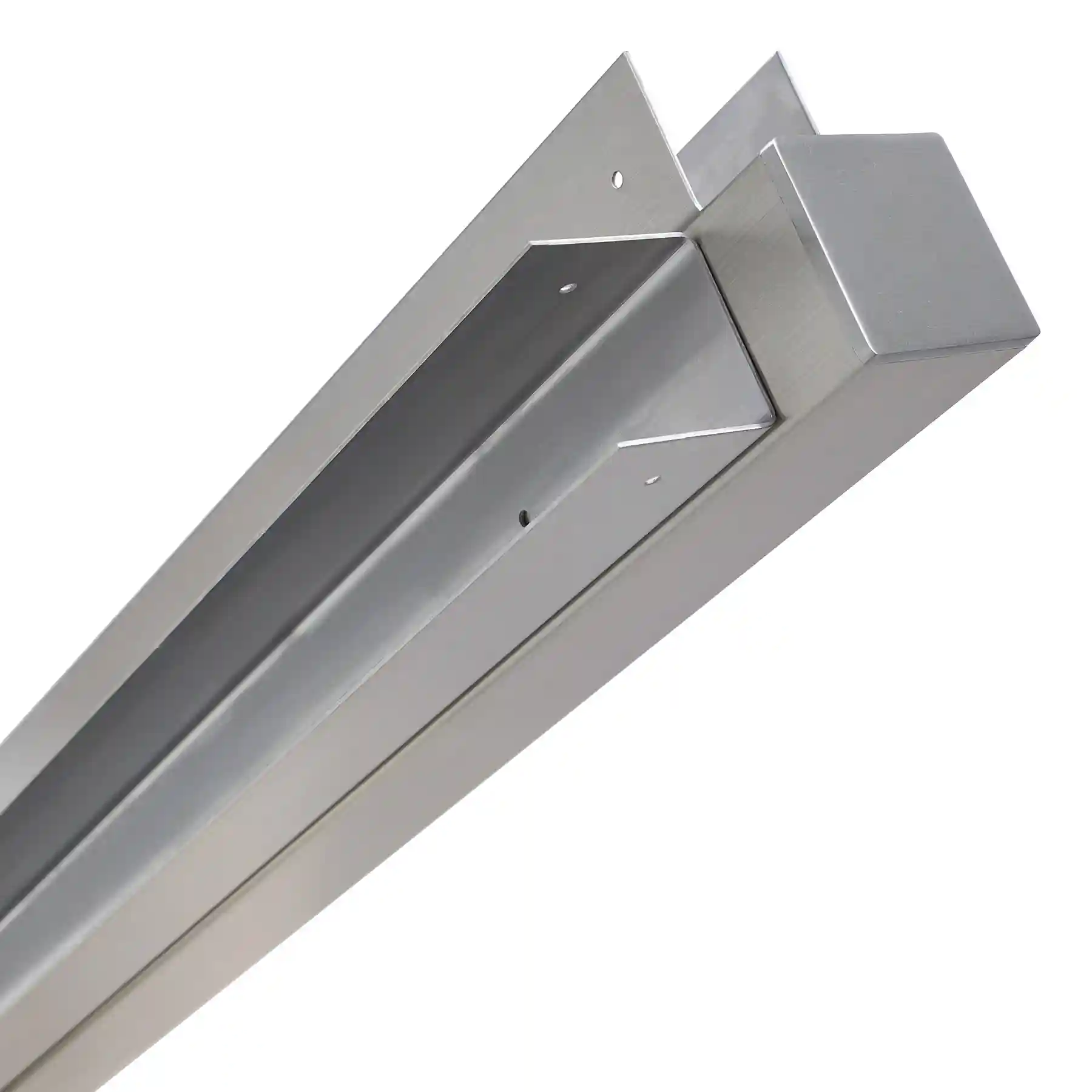 Stahlprofil zur Befestigung von Bambuszaun Elementen.