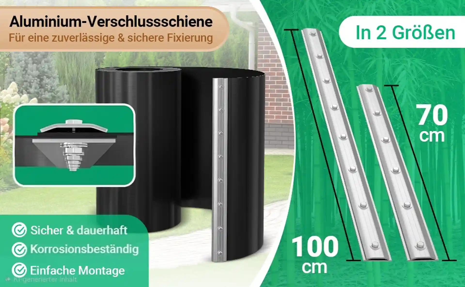 Aluminium-Verschlussschienen in verschiedenen Größen