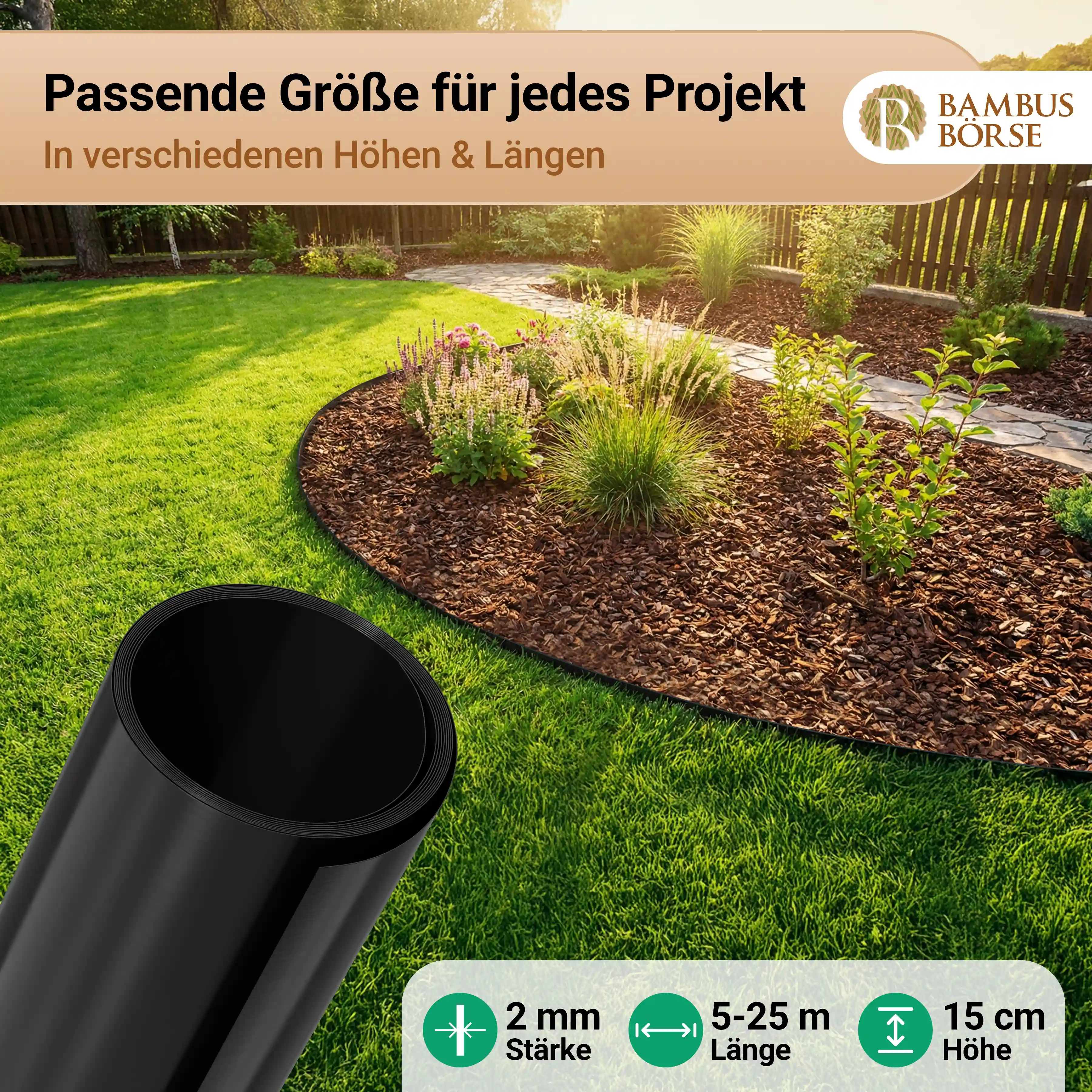 Rasenkante 15 cm hoch,- Überblick der verschiedenen Varianten