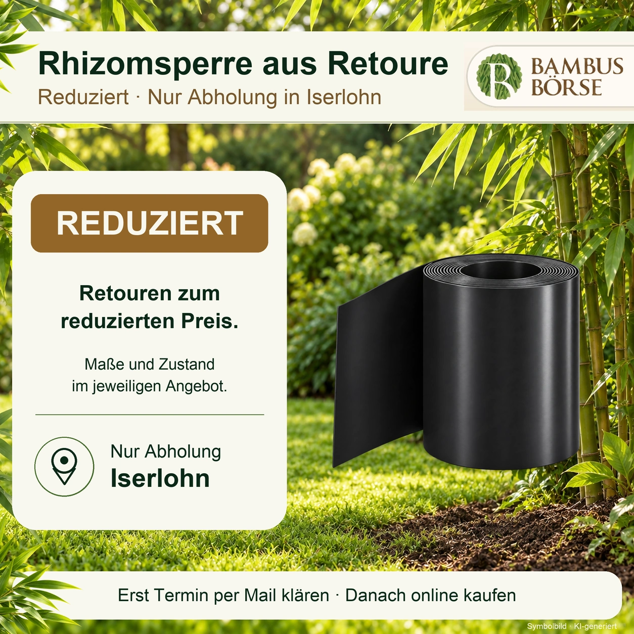 Rhizomsperre aus Retoure – 1 mm, nur Abholung in Iserlohn