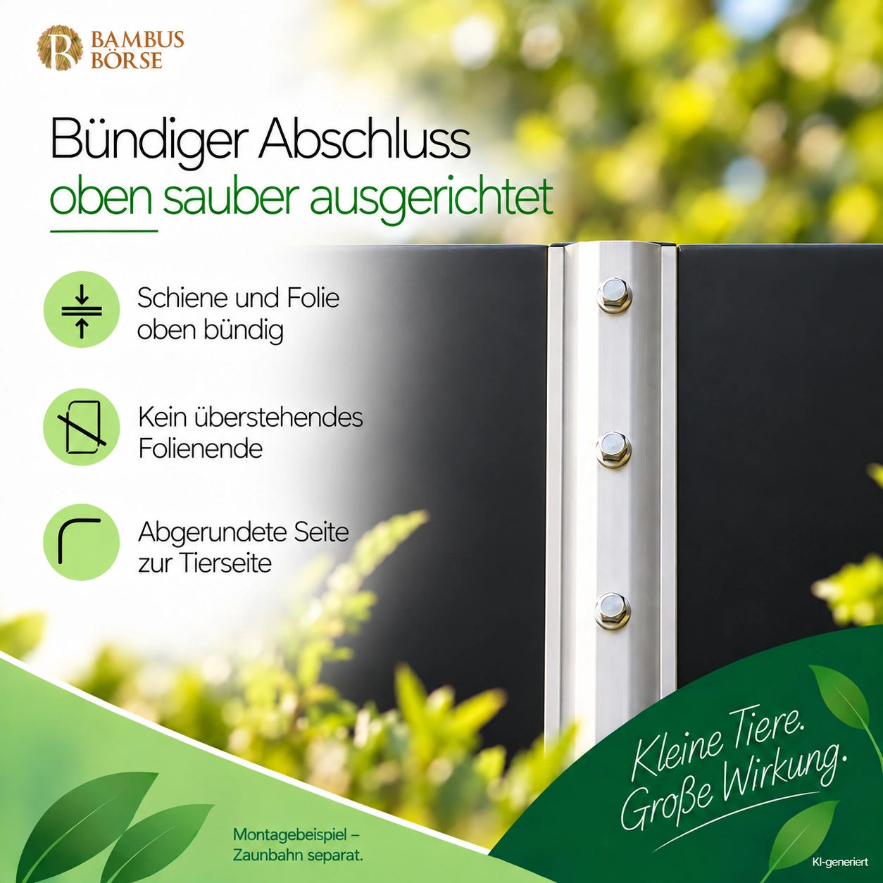Aluminium-Anschlussschiene für Reptilien- und Amphibienschutzzaun, 70 / 100 cm
