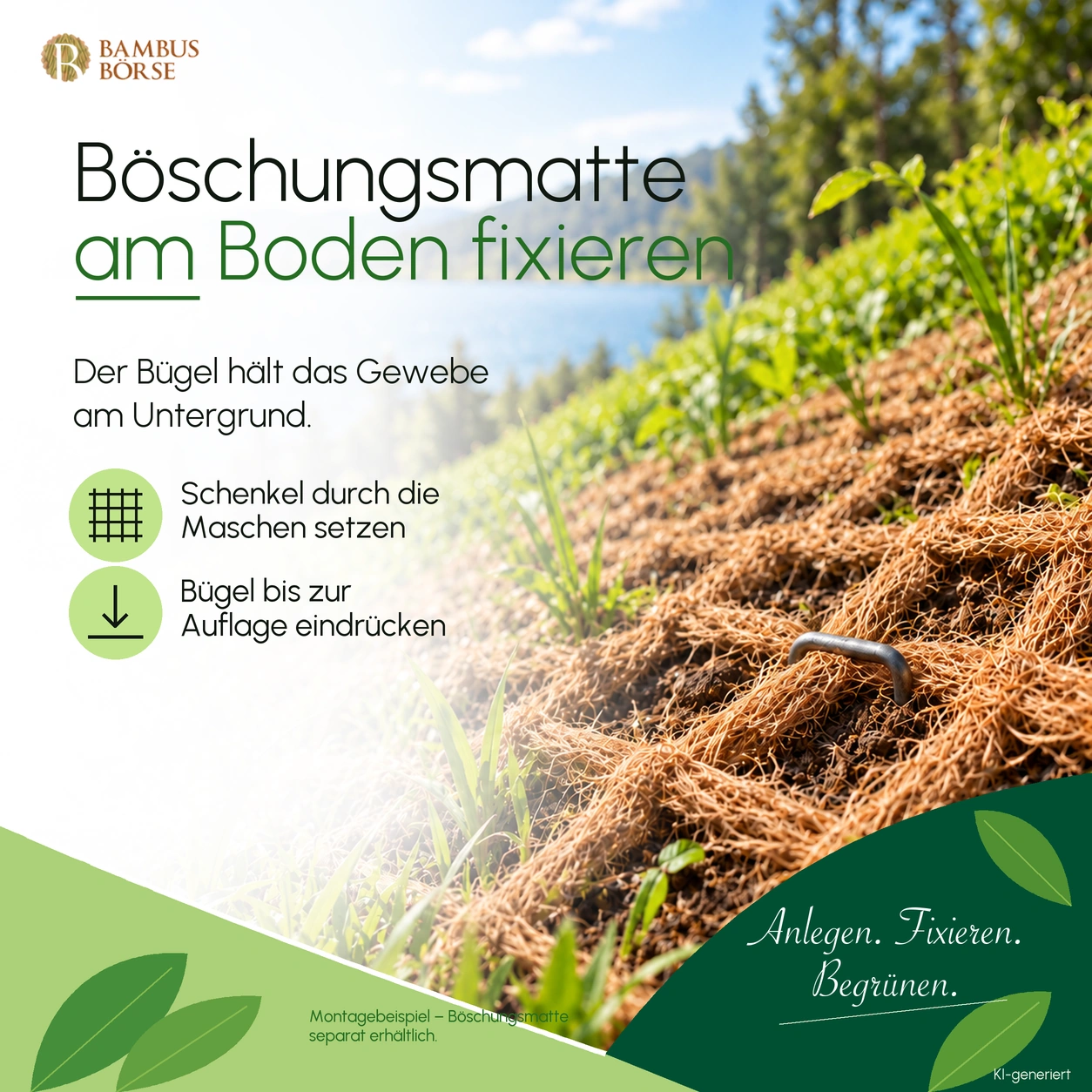 Drahtbügel aus Stahl für Böschungsmatten – 3,5 × 230 mm, 25 Stück