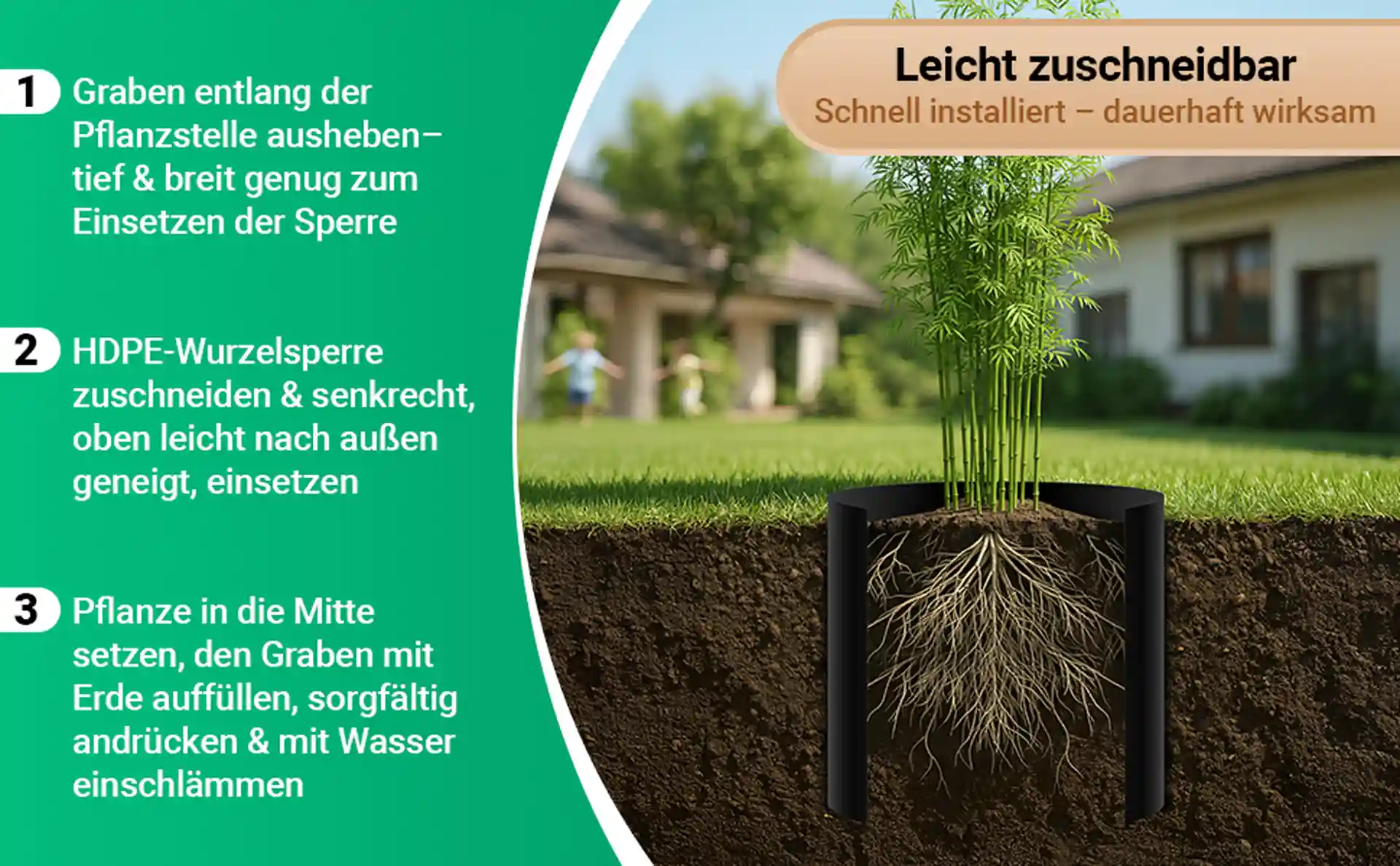 Wurzelsperren sind leicht zu verarbeiten