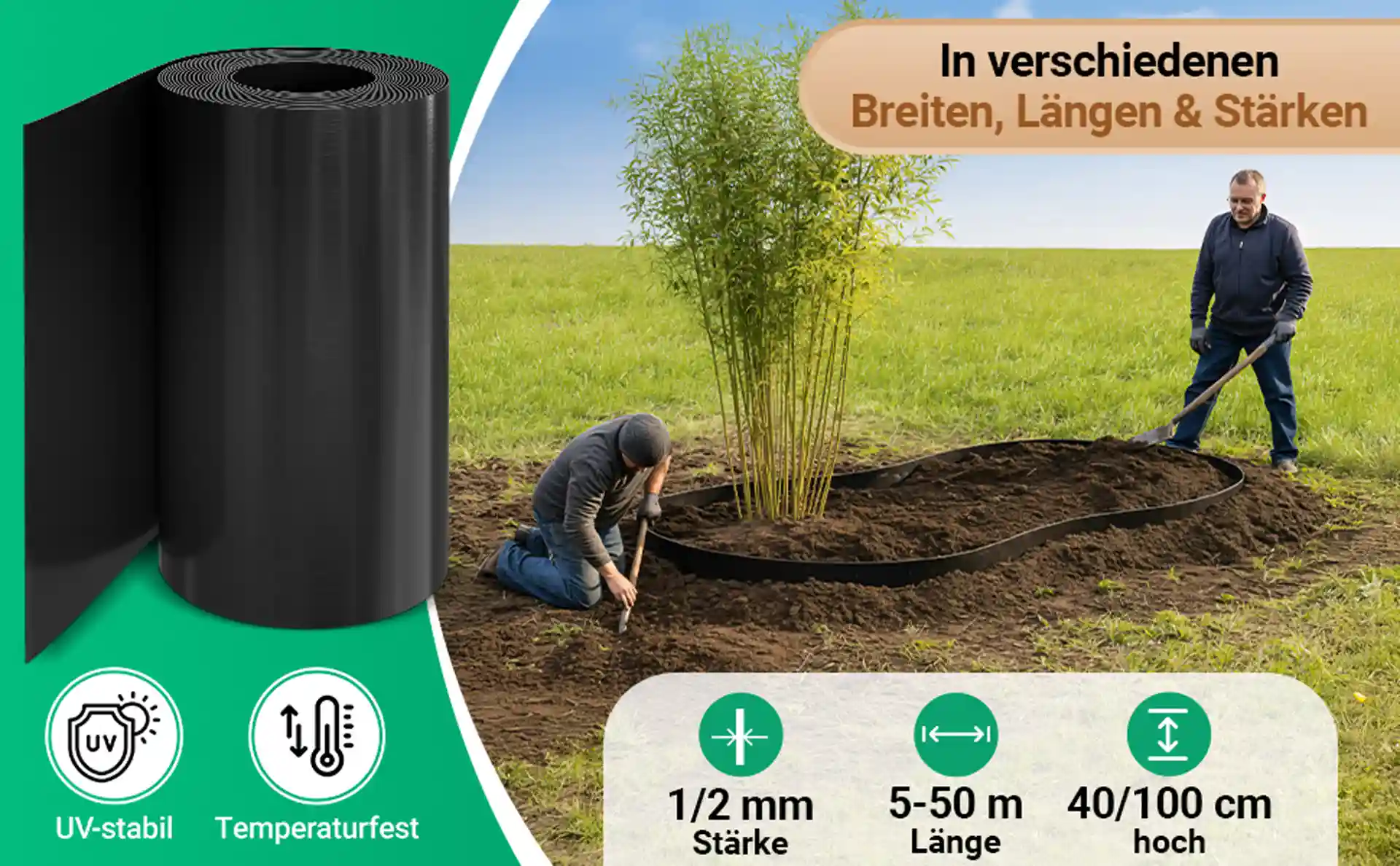 Bambussperren in verschiedenen Breiten, Längen, Stärken