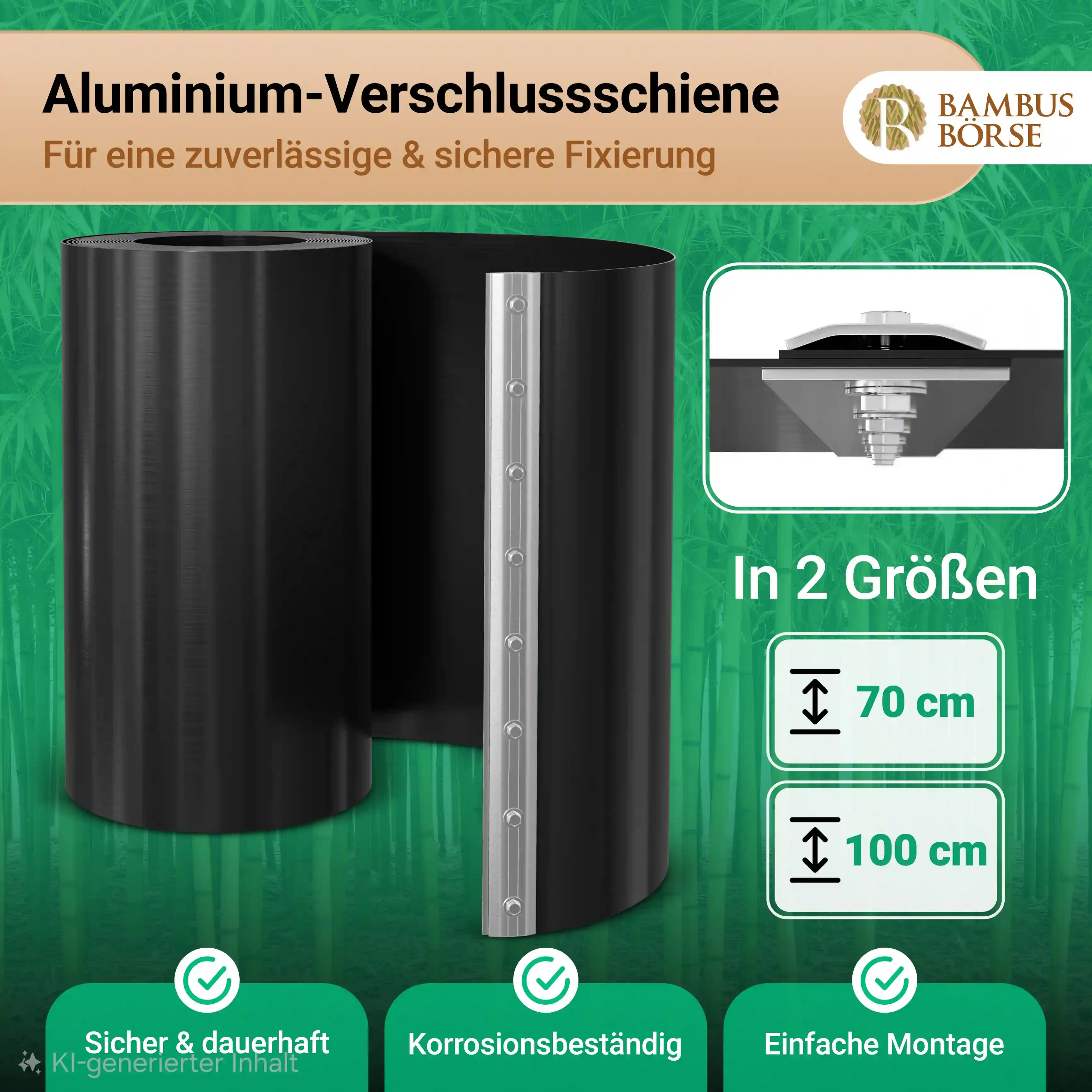 Aluminium-Verschlussschiene mit dreifacher Fixierung