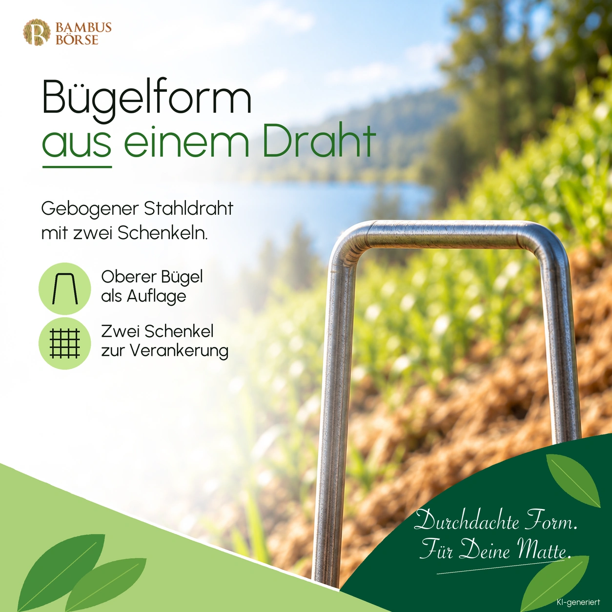Drahtbügel aus Stahl für Böschungsmatten – 3,5 × 230 mm, 25 Stück
