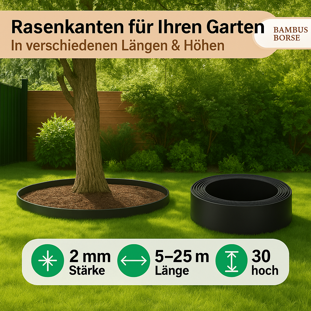 Rasenkante aus HPDE Kunststoff