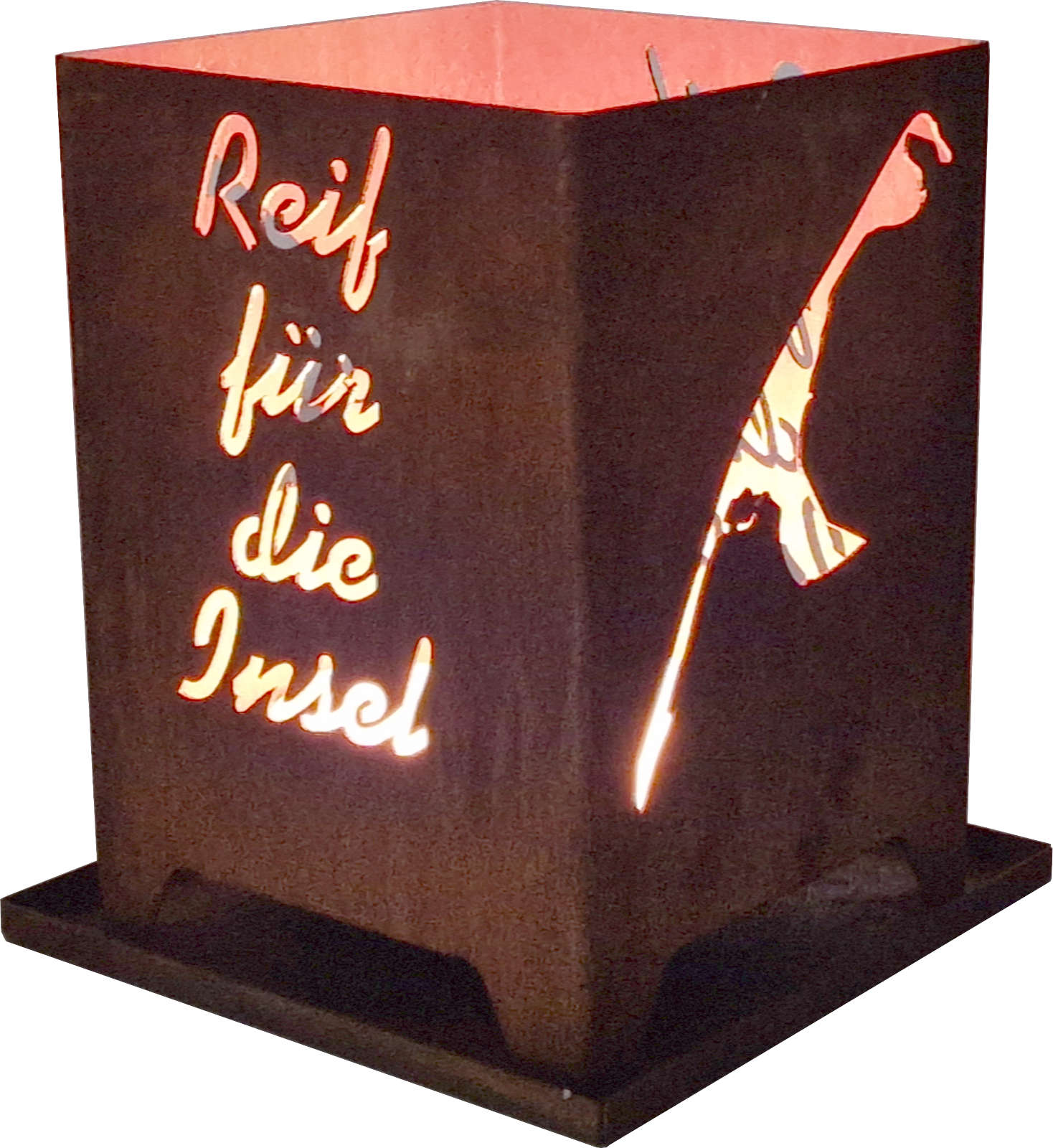 Tischfeuer aus Edelrost 'Reif für die Insel-Sylt'