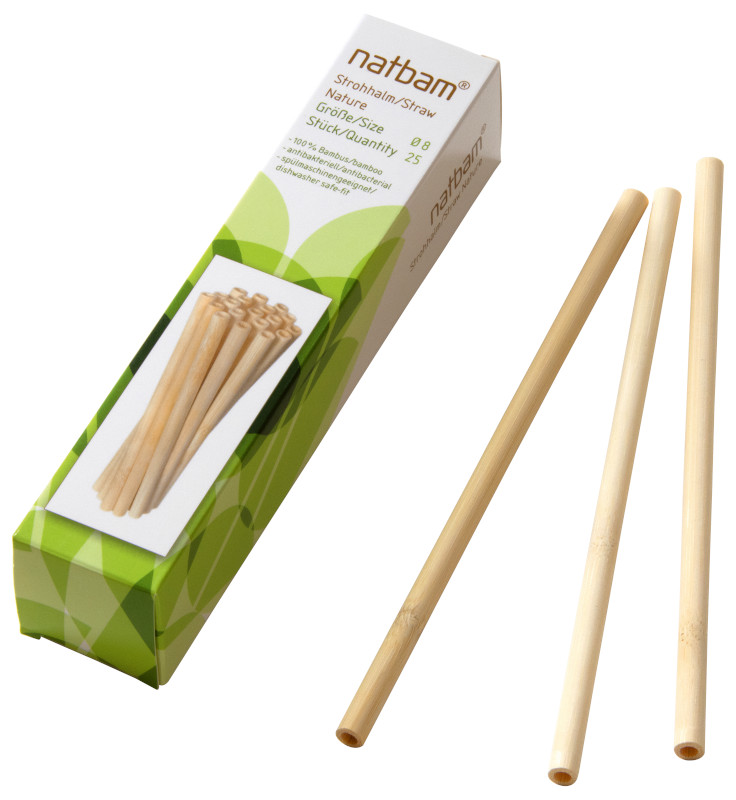 12 Stück Strohhalme aus Bambus wiederverwendbare Trink-Röhrchen 